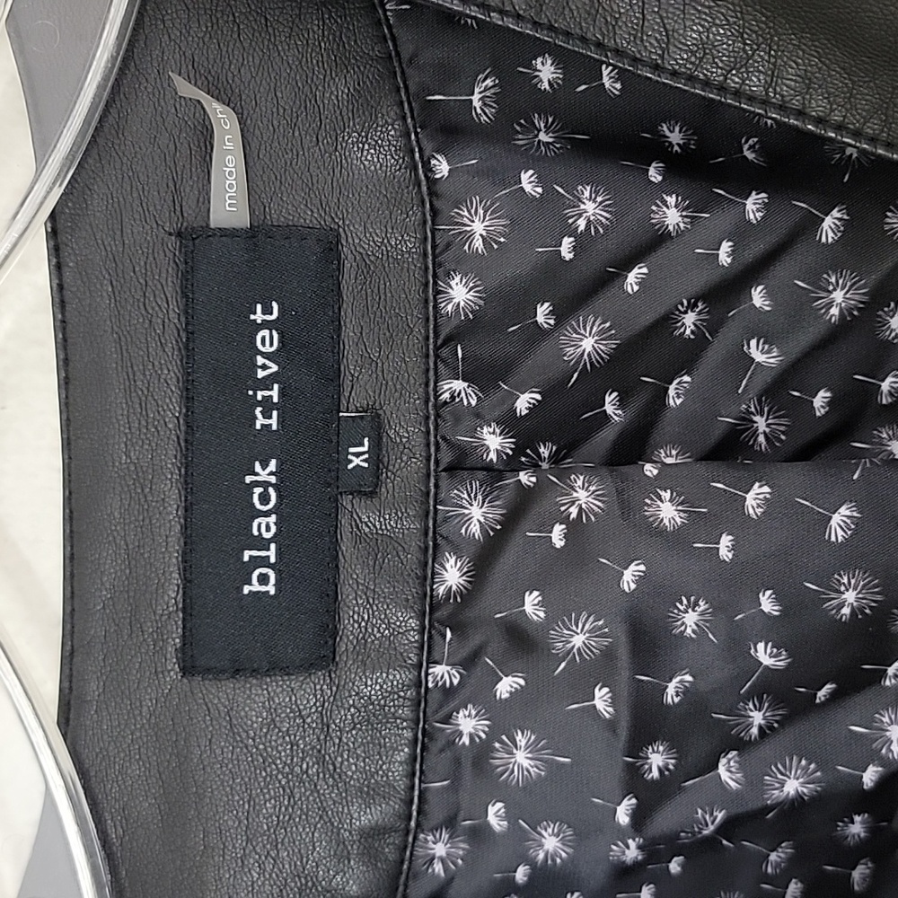 NWOT Black Rivet Black Faux Leather Jacker XL - Picture 4 of 11